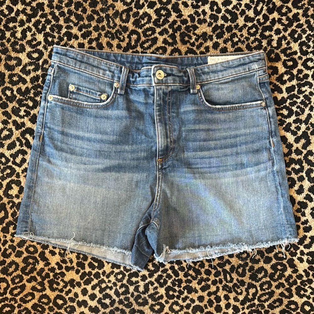Rag & Bone Blue Jean Shorts with Cuffed Hem size 32 (10-12)